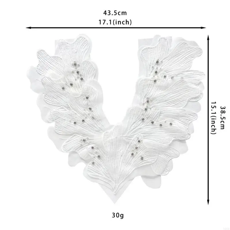 Flower Bead Patches Decoration Patches Lace Applique Patches Clothing Supplies Y08E