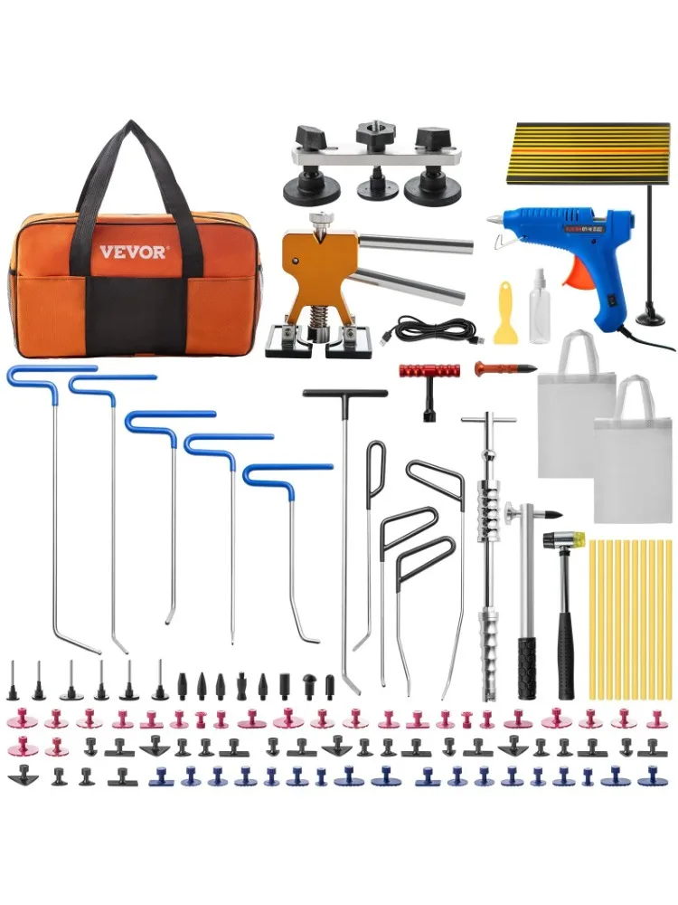 VEVOR Paintless Dent Removal Rods, 89 PCS Paintless Dent Repair Tools, Golden Lifter Puller Car Dent Repair