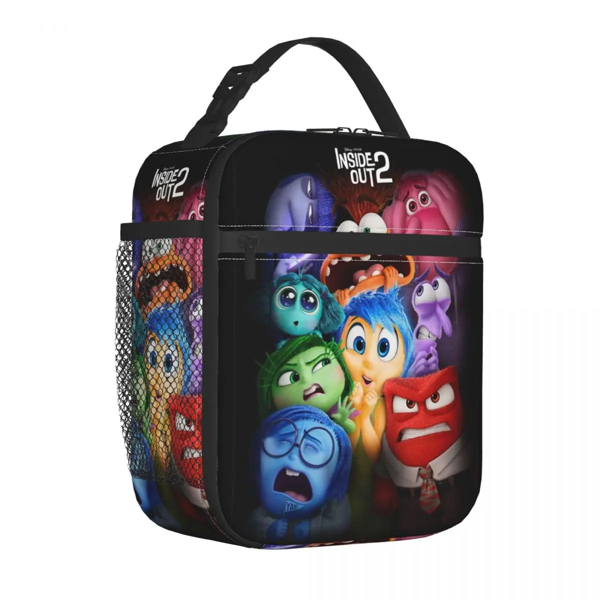 Inside Out Emotions Anger Insulated Lunch Bag Thermal Bag Reusable Cartoon Portable Tote Lunch Box Bento Pouch School Travel