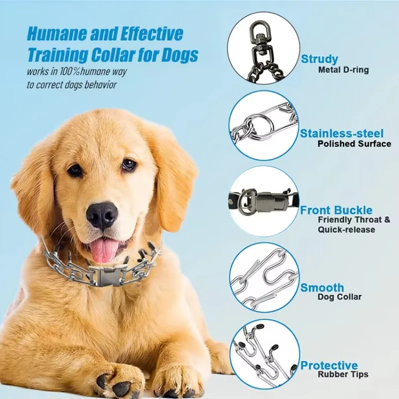 Professional Stainless Steel Prong Collar | Adjustable Dog Training Collar with Safety Lock for Large Breed Behavior Correction - view 3
