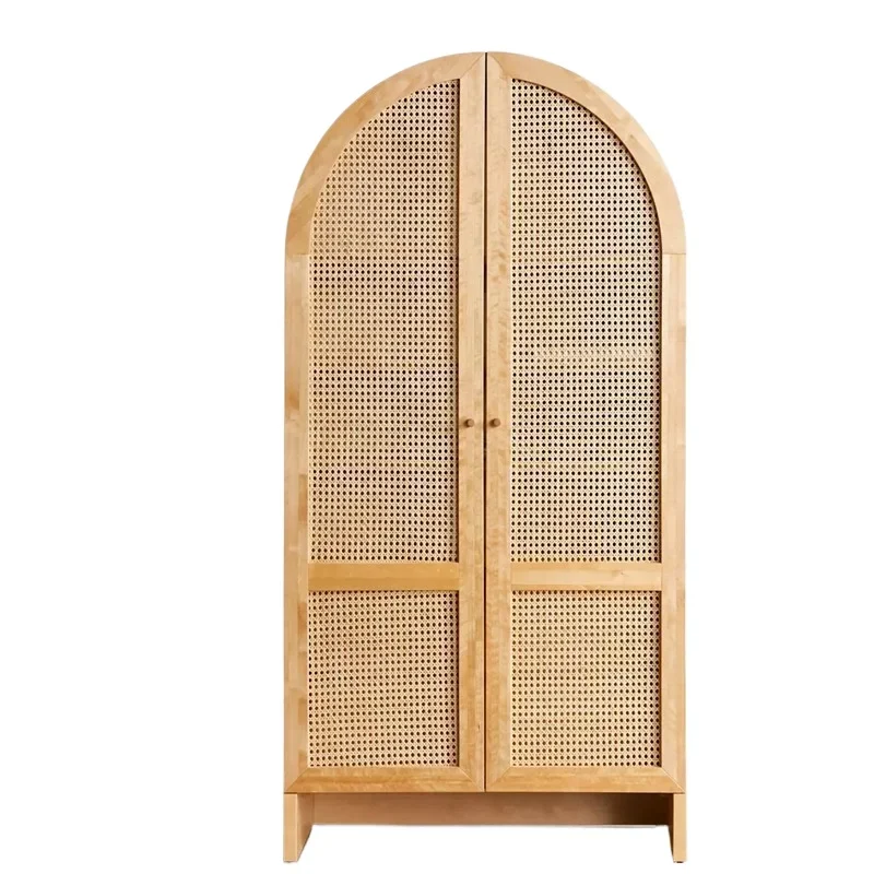 

American arched solid wood bookcase, solid wood retro bookshelf, integrated wall home dust black bookcase