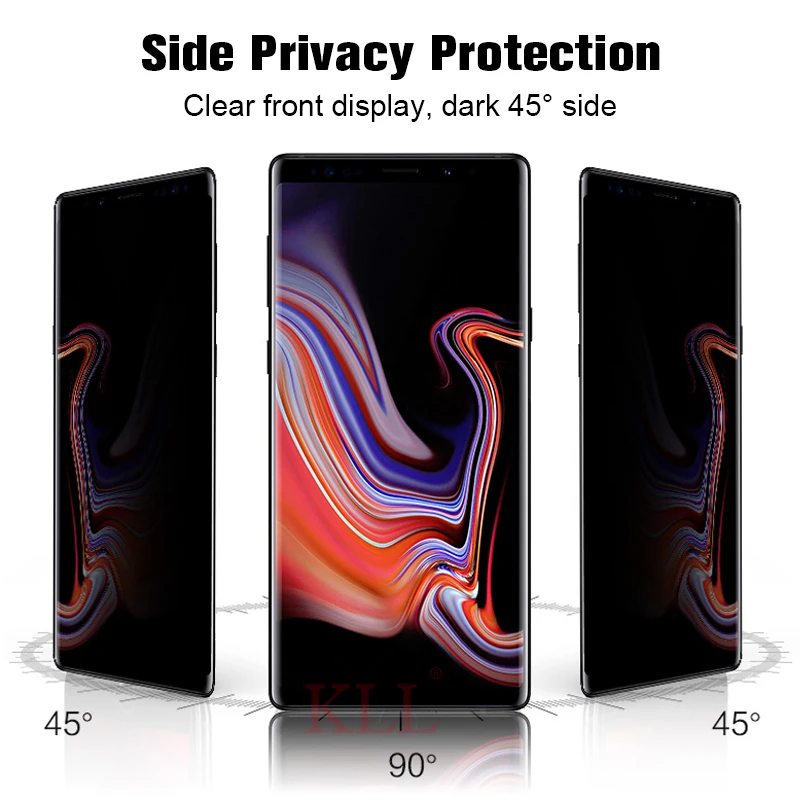 3D Anti-spy Tempered Glass for Samsung Galaxy S10 S9 S8 S20 Plus S22 S21 Ultra Privacy Glass Galaxy Note 20 10 9 Anti-Peep Film