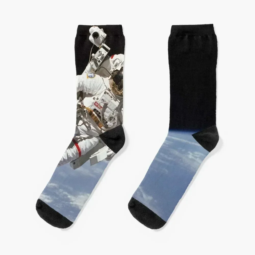 

Astronaut Bruce McCandless on First-ever Untethered Spacewalk Socks sport Thermal man winter Socks Ladies Men's