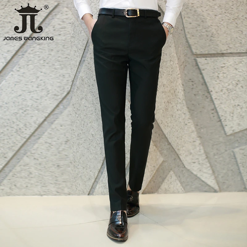 M-6XL Men\'s Fashion Boutique Business Office Suit Pants Male Pure Color Casual Pants Formal Groom\'s Wedding Dress Pants Trousers