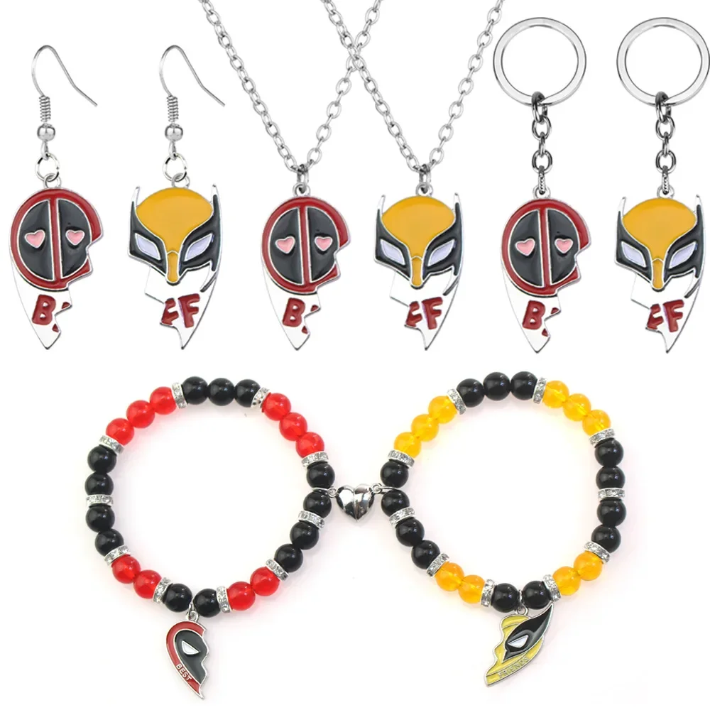 

2024 New Deadpool 3 Wolverine Derivative Around Best Friend Necklace Keychain Dangle Earrings Bracelet Movie Product