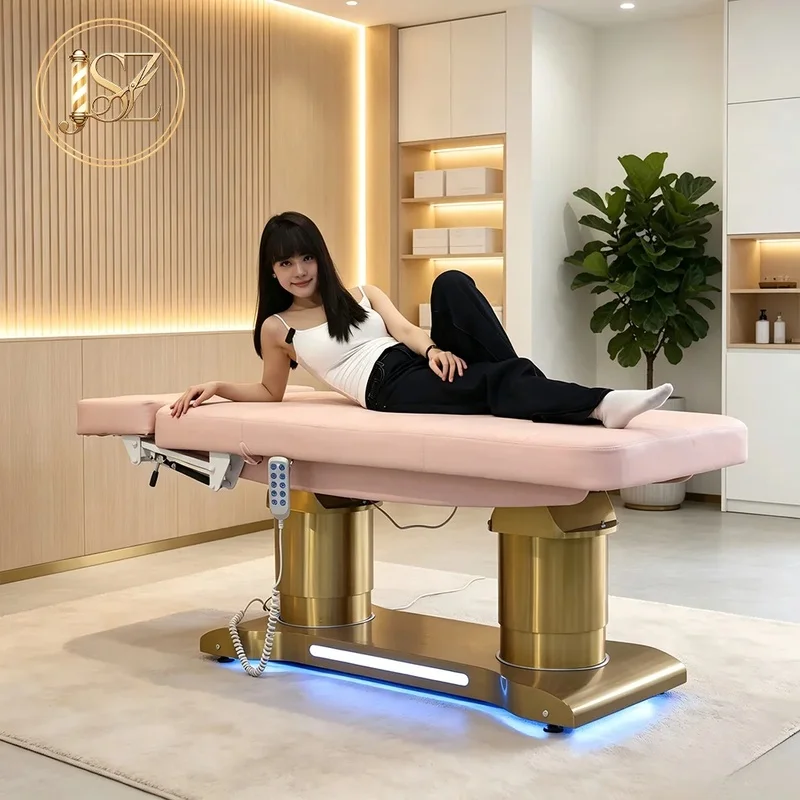 Factory Direct Beauty Bed Adjustable Reclining Facial Massage Lash Bed Custom Logo Salon Spa Clinic Cosmetic Furniture