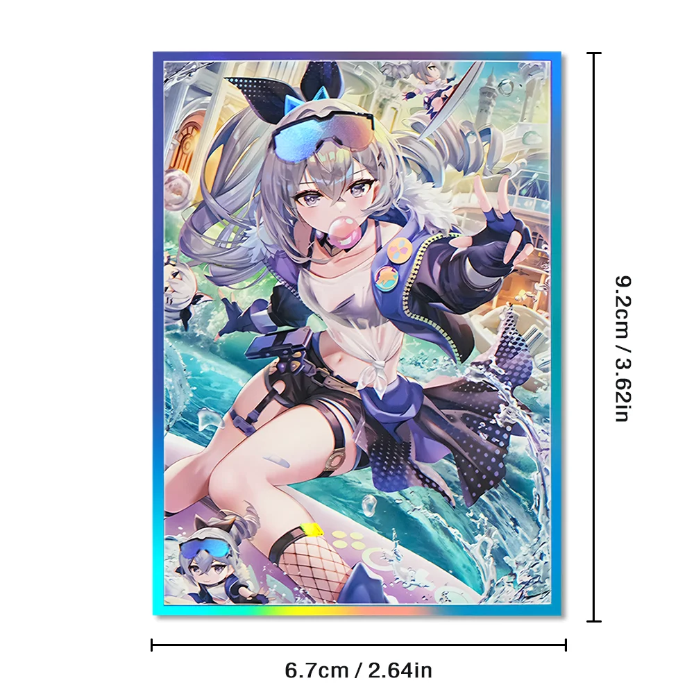 60 SZTUK Folii Ochronnych na Karty Anime 67X92mm Idealnie Pasujące do MTG/PKM Star Rail Silver Wolf, Ochraniacze na Karty PTCG