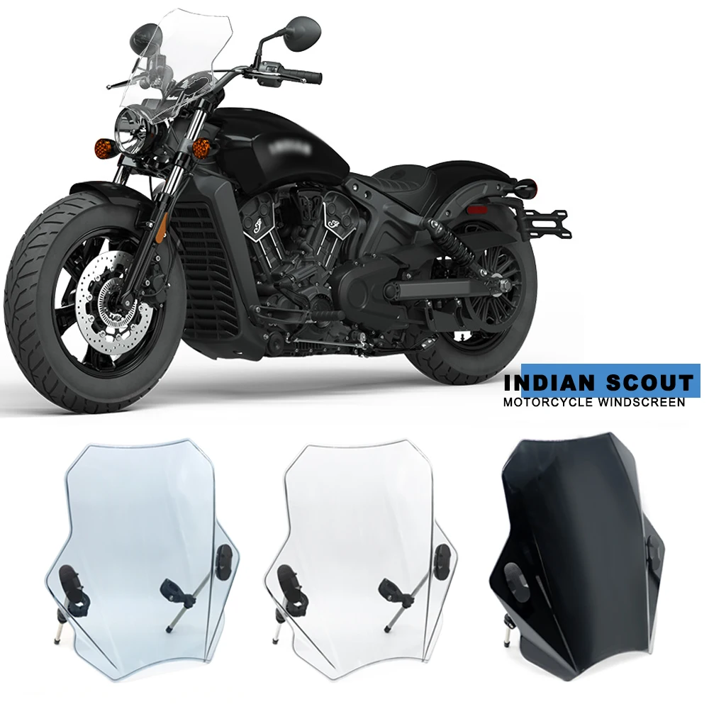 

Universal Motorcycle Windscreen Windshield Covers Deflector For INDIAN SCOUT 2015-2022 SCOUT BOBBER 2018 - 2022