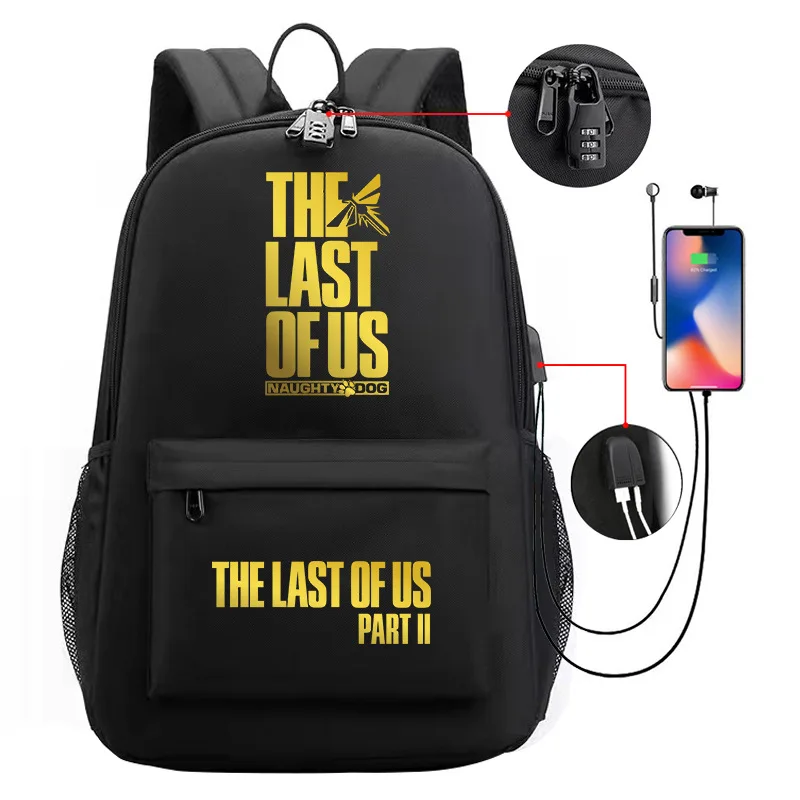

The Last of Us Satchel Usb Charging Backpack Students Schoolbag for Boys Girls Anime Bags Cosplay Costume kawaii backpack