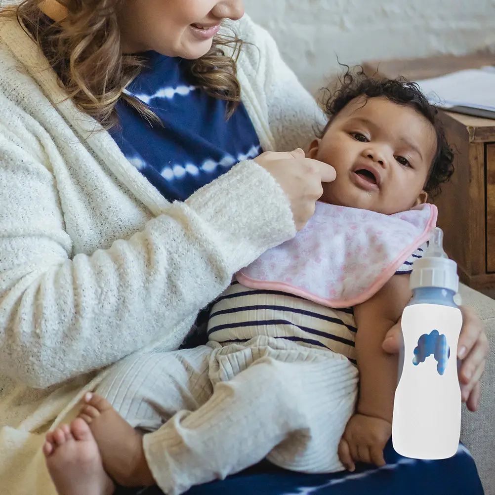 

2 шт. силиконовые защитные чехлы для детских бутылочек, предотвращающие падение, белые, легкие, аксессуары для кормления младенцев