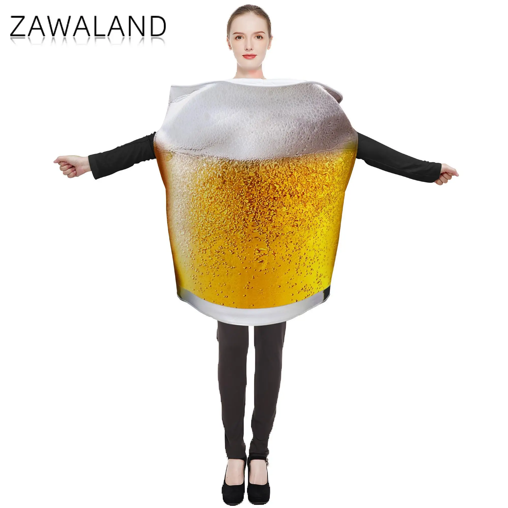 Zawaland kostium na festiwal piwa dla kobiet zabawny kostium przebranie Halloween karnawał Purim strój gąbka ubrania na Oktoberfest 80x56cm