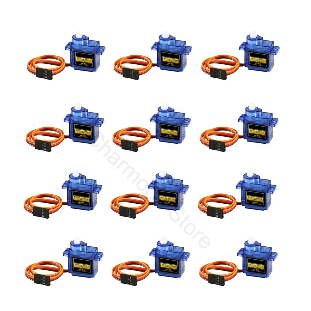 

12 Pcs SG90/MG90S Servo Motor Micro Servo 9G Servo Motor for RC Robot Arm Helicopter Airplane Remote Control