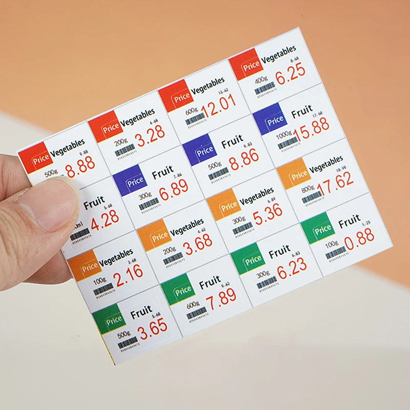Dollhouse Miniature Mini Price Tag Sticker Supermarket Shelf Fruit Shelf Vegetable Shelf Sticker Doll Accessories Toy