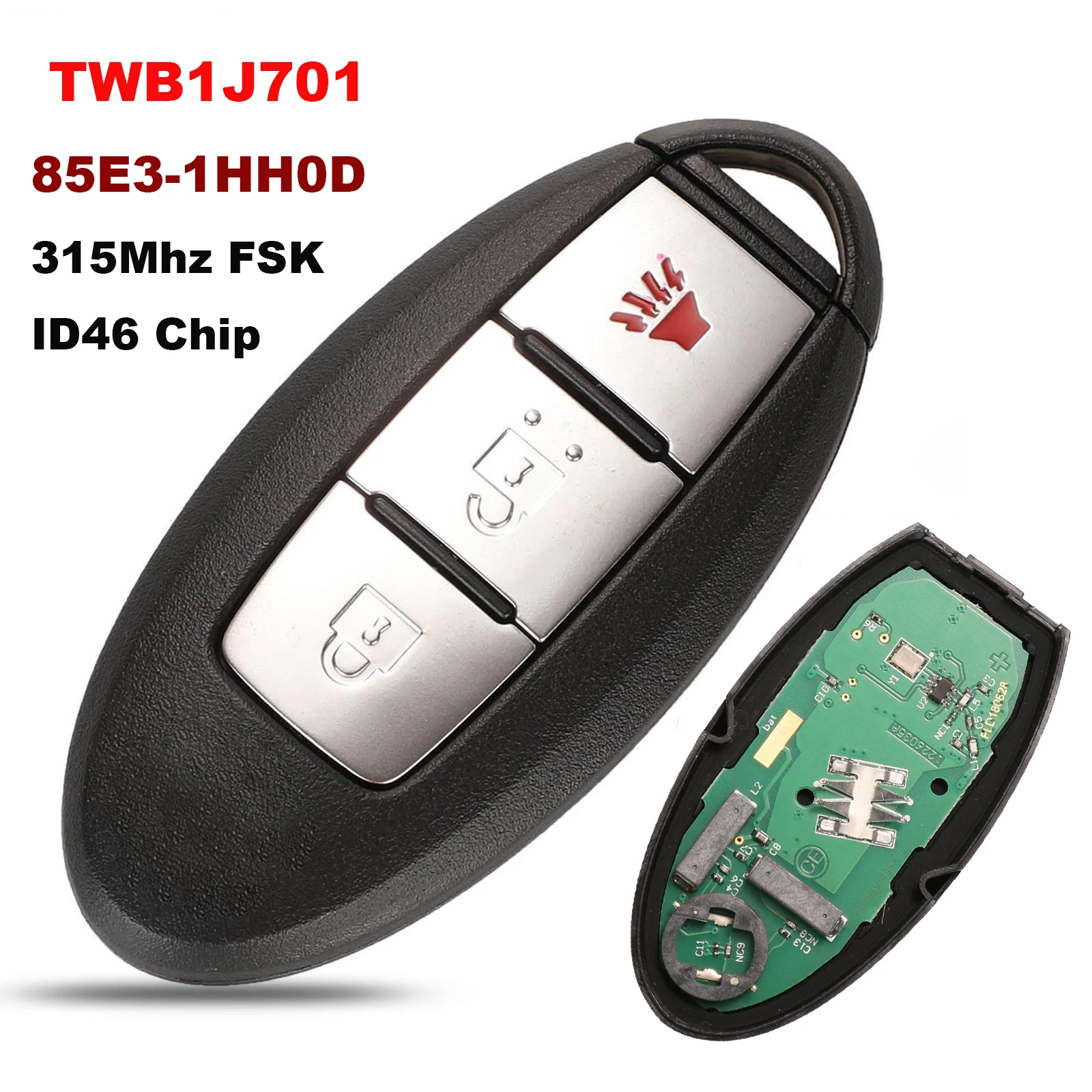 jingyuqin TWB1J701 85E3-1HH0D Remote Car Key 315MHz ID46/pcf7952 For NISSAN March Sunny Tiida Livina Sylphy Altima Maxima