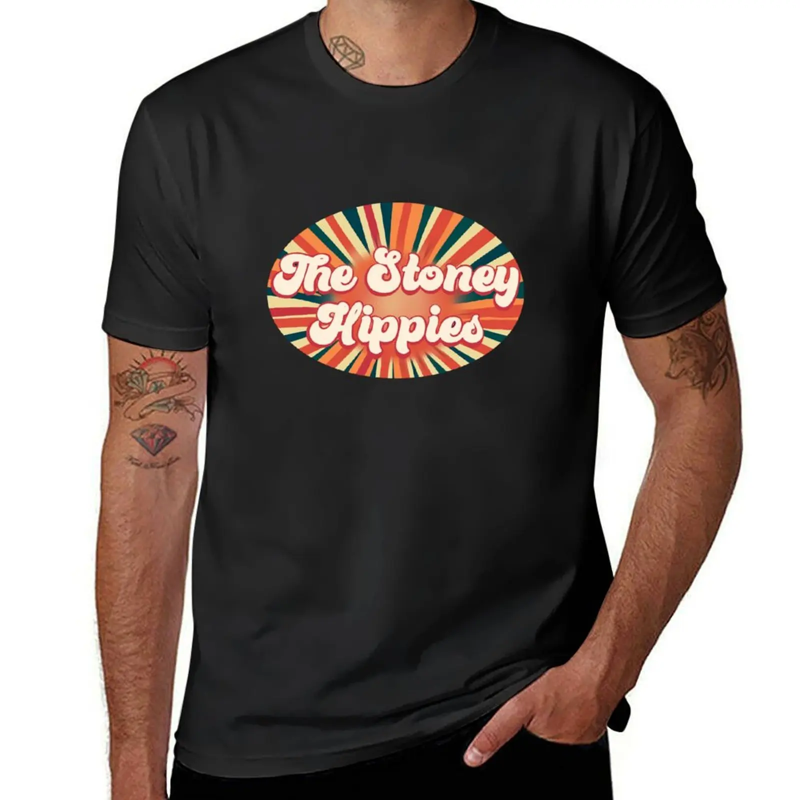 The Stoney Hippies logo T-Shirt customizeds tees vintage clothes black t shirts for men