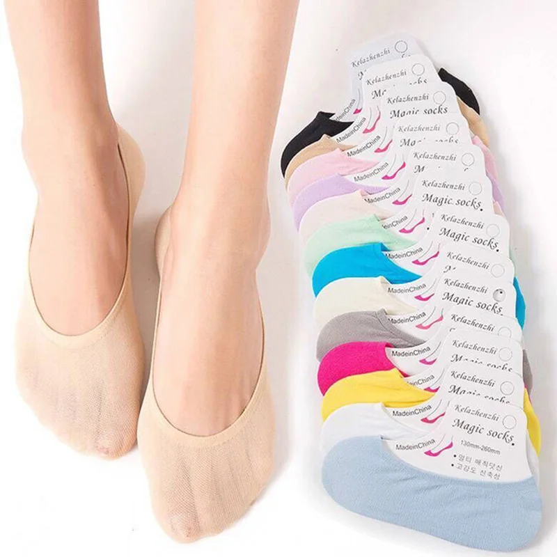 Ladies Velvet Invisible Boat Socks Heel with Non-slip Silicone Summer Ultra-thin Women Socks Shallow Mouth Low Cut Sock Slippers