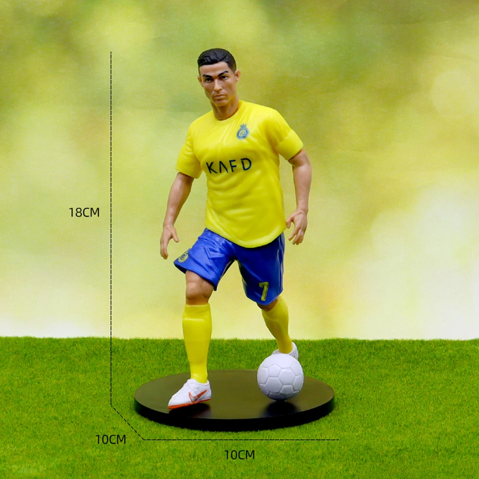 6pcs New Football Star FIFA C.Ronaldo  Messi Mbappe Model Dolls Cartoon Cute Action Figure Car Accessories Football Fans Gifts