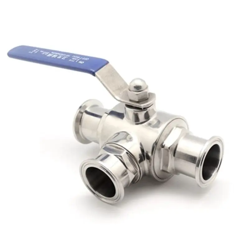 

304 Stainless Steel Sanitary Ball Valve 3 Way Tri Clamp Ferrule Type For Food Homebrew Diary