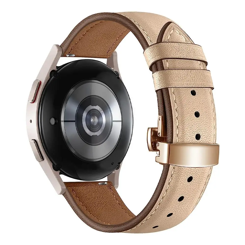 20mm 22mm Leather Band For Samsung Galaxy watch 5 4 6/classic/ pro/40mm 44mm/45mm 46mm bracelet correa Huawei GT/2e/3/4 strap