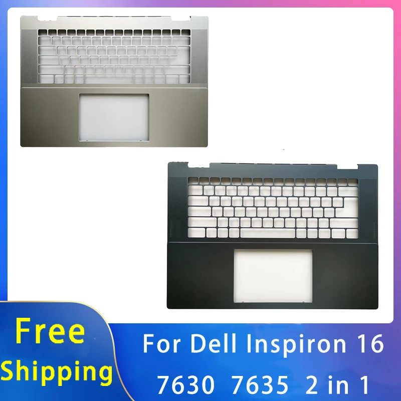 New For Dell Inspiron 16 7630 7635 2 In 1 ;Replacemen Laptop Accessories Palmrest Silvery Blue C Cover 0PHR25