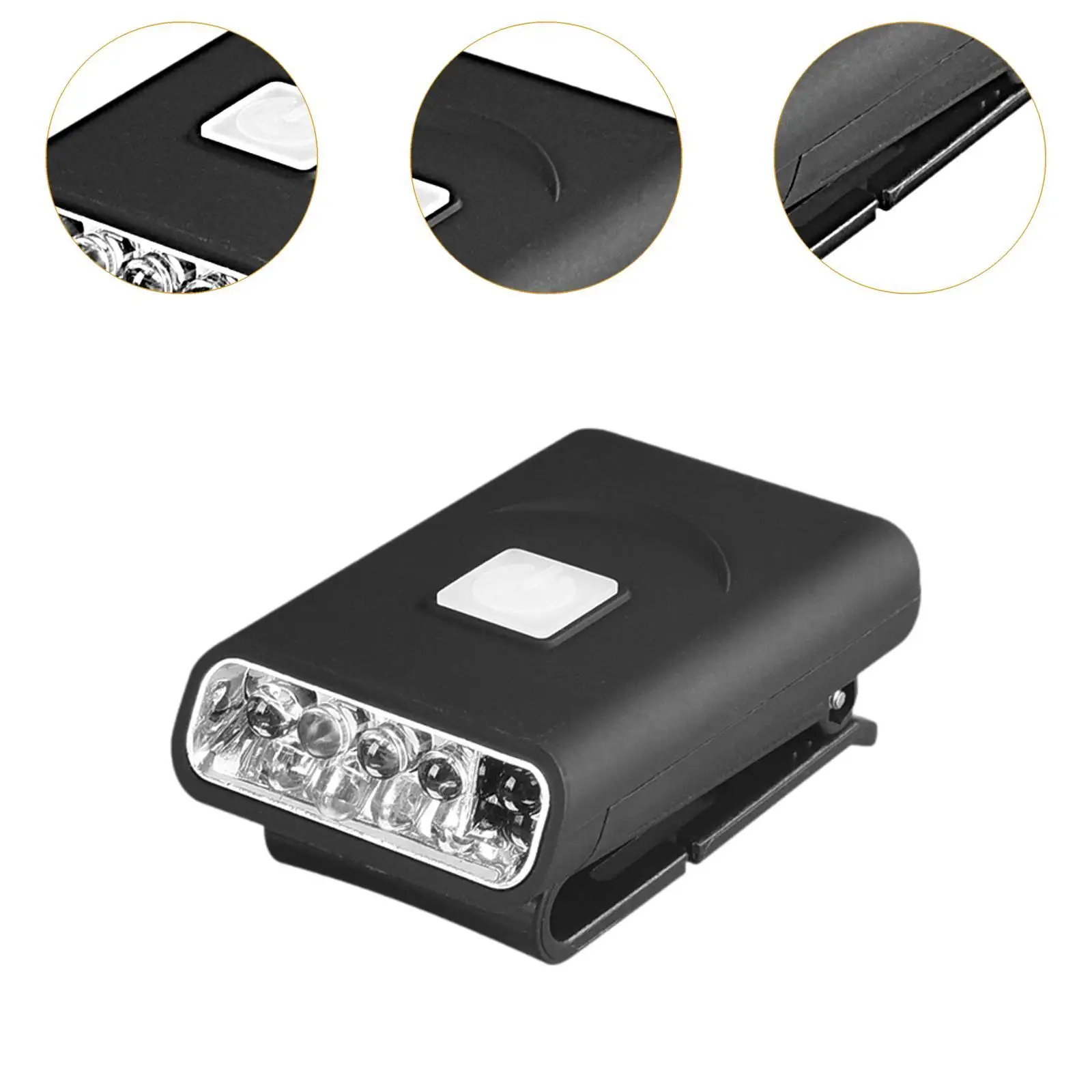 Clip on Hat Light Flashlight Torch Rechargeable Portable Cap Lamp Head Lamp for