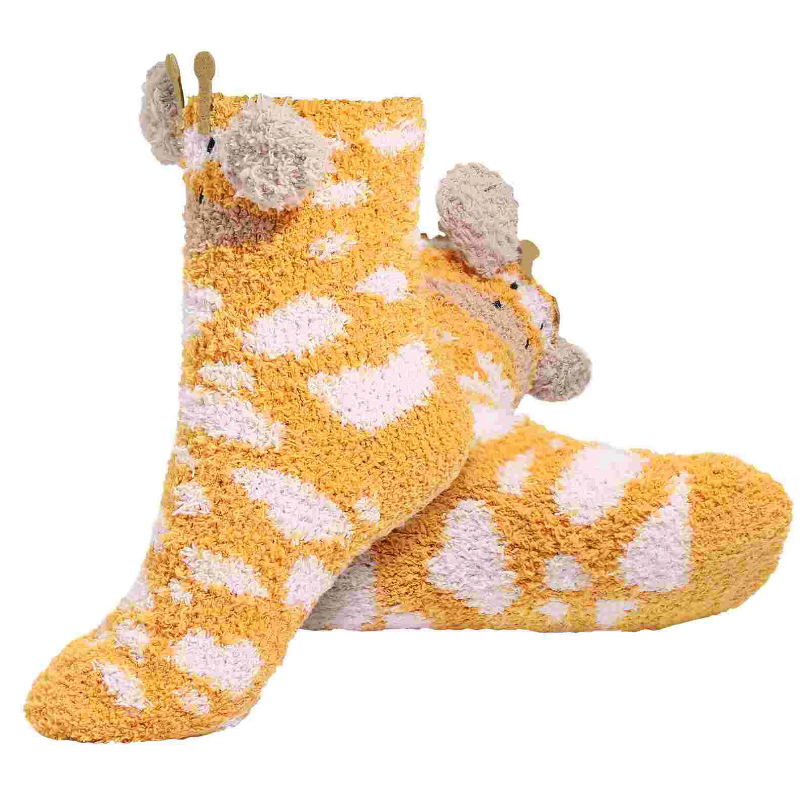 

Sleeping Socks Warm Mid-tube Stockings Plush Fuzzy Floor Non-slip Thickened Coral Fleece House Slippers