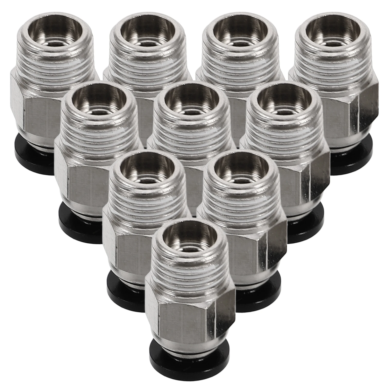 

10pcs Pneumatic Connector Straight Quick Release Fittings M10 Threaded Air Fittings Silver 3D Printer DIY Accessories