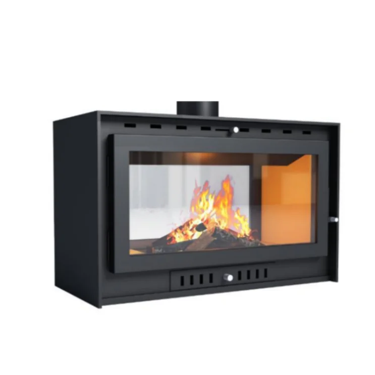 Fireplace Modern Design Cast Iron Freestanding Fireplace Gas And Wood-Burning Stove With Firewood Storage For Villas