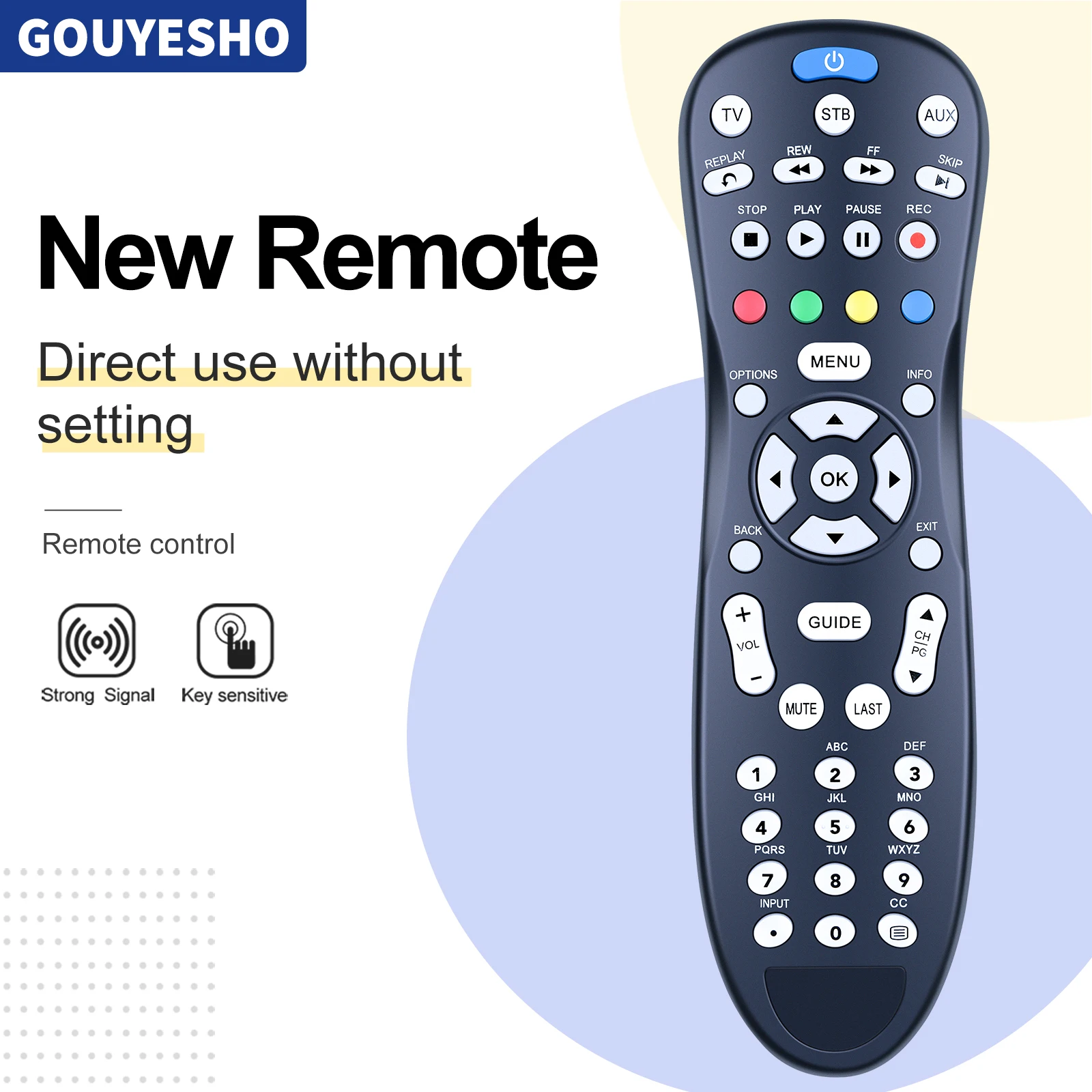 

New Universal Remote Control For Entone RC45P-T2 Set Top Box Black