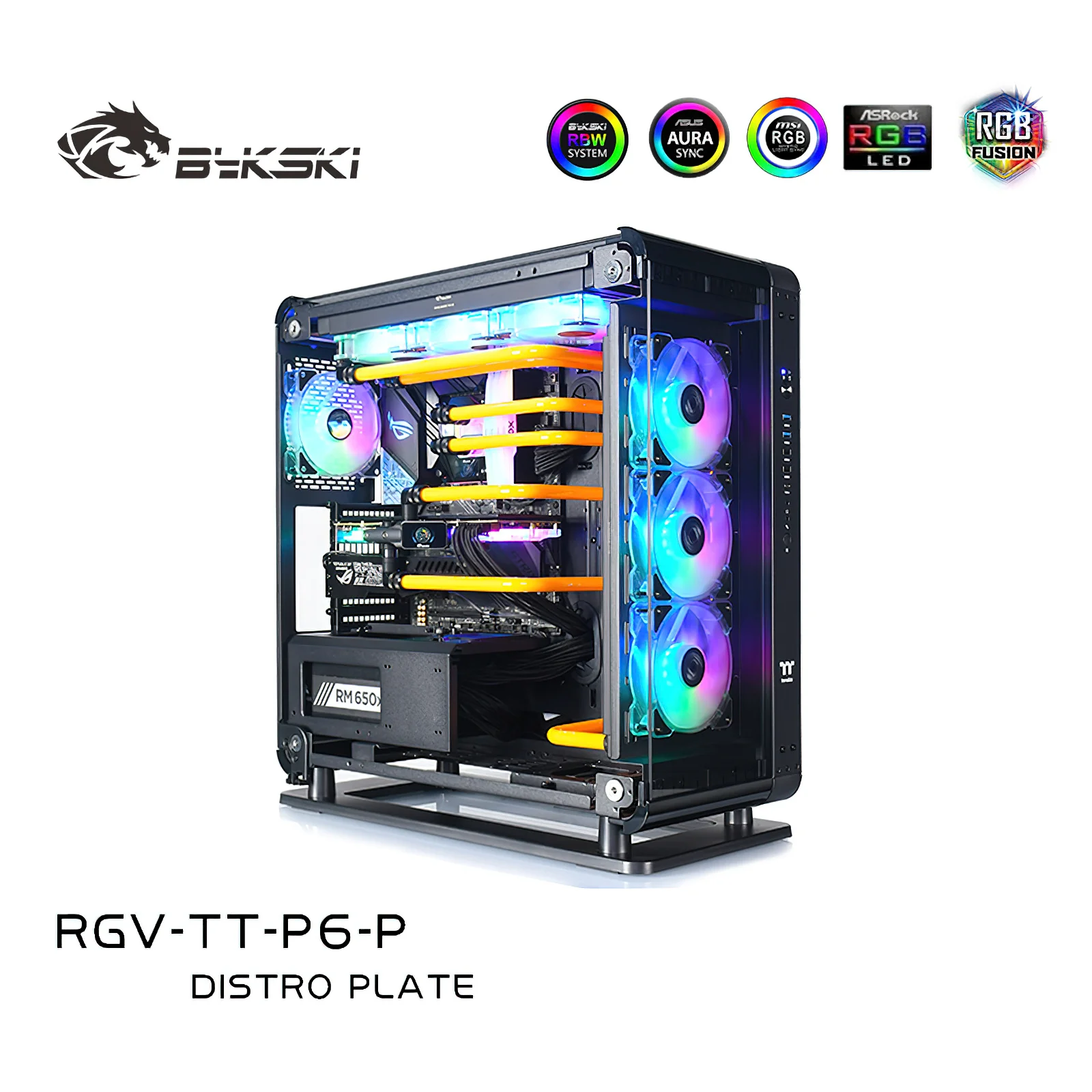 Imagem -06 - Bykski Rgb Distro Placa de Resfriamento Água Reservatório para Thermaltake tt Núcleo p6 Chassi Reservatório Rgv-tt-p6-p