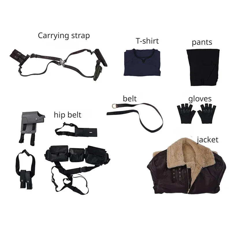 قمامة الدببة لعبة المقيم 4 تأثيري الشر زي عادية الشارع الشهير للرجل ليون هالوين الرجال الزي 2025 جديد