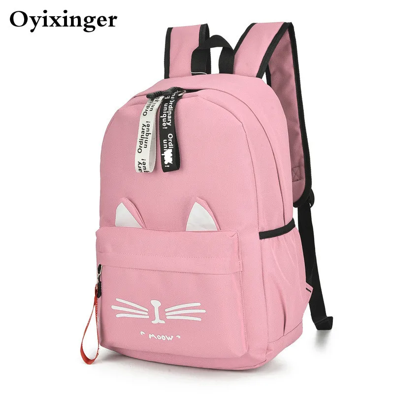 Mochila Escolar con orejas de gato para niños y niñas, morral Escolar con orejas de gato para estudiantes, novedad