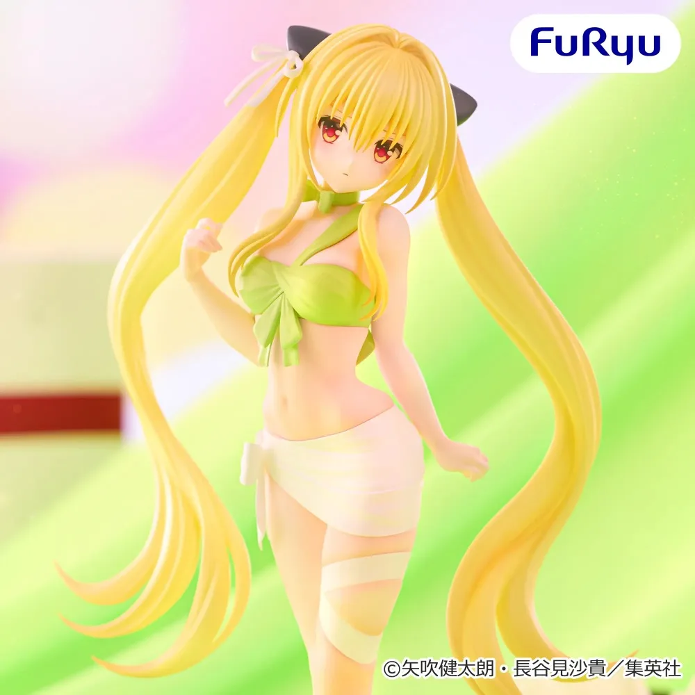 In Stock FuRyu Original Genuine Anime To LOVEru Darkness Konjiki No Yami Golden Darkness 23cm Model Toys BiCute Ribbons Figure