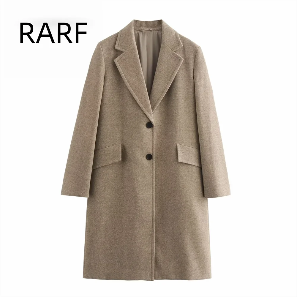 2024 autunno e inverno nuovo prodotto temperamento abbigliamento casual da donna versatile semplice giacca cappotto a maniche lunghe con colletto morbido