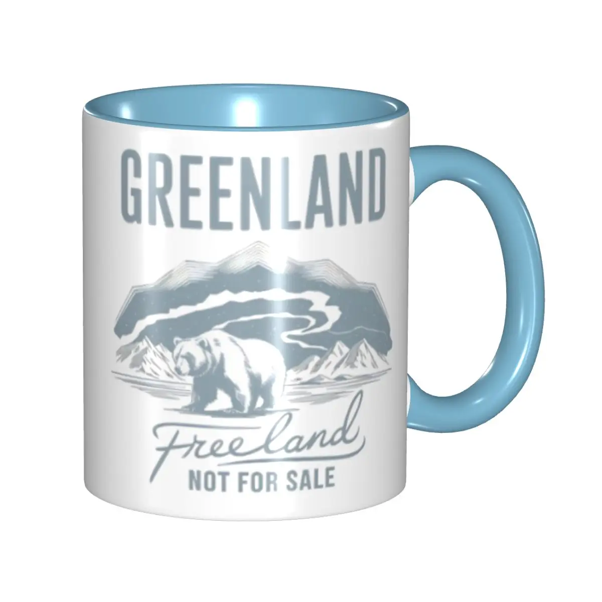 

Hands Off Greenland Is Not For Sale MGGA Merch Coffee Mug Funny Tea Cups Gift