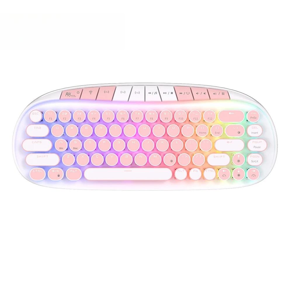 New style Retro Punk Mechanical Keyboard 2.4G Wireless Bluetooth USB 68 Keys RGB Hot Swap Typewriter Gamer Keyboard