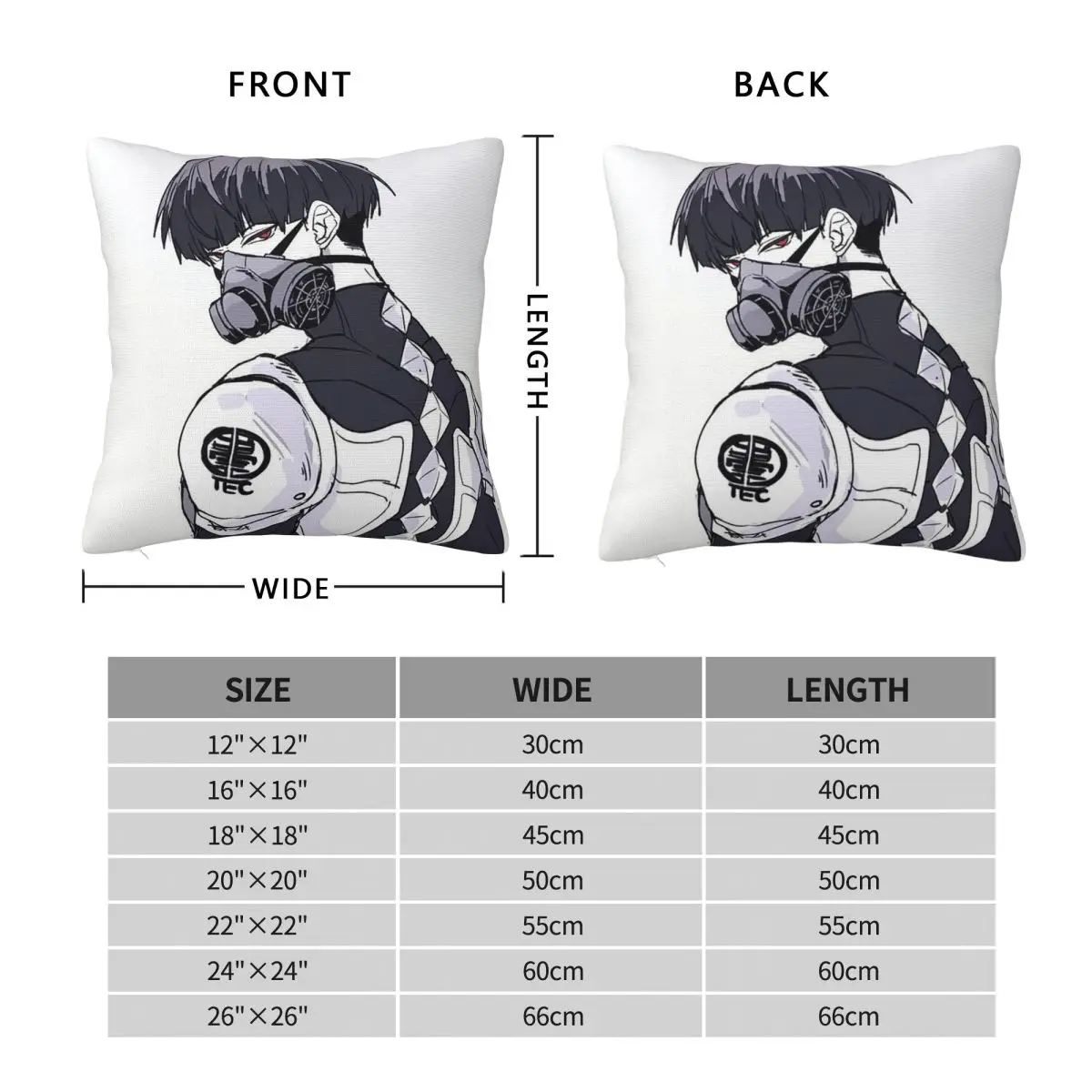 Anime Kaiju No 8 Square Pillowcase Cushion Cover Pillow Case Throw Pillow Cover for Home Bedroom Car