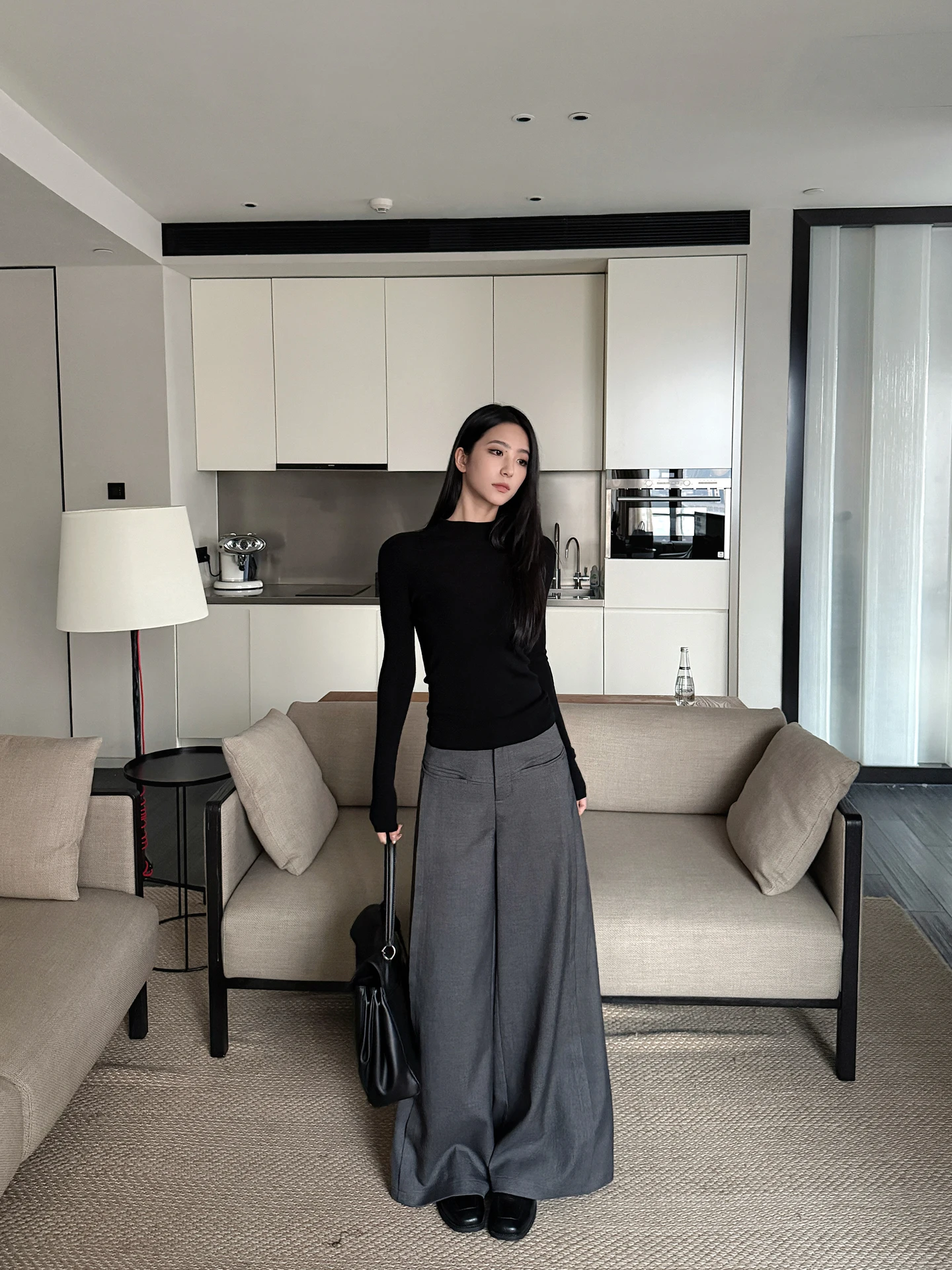 

High Waist Wide Leg Suit Pants ey Casual Straight Cut for Women Spring 2026 Summer Blue Tide Rain Faion Commute Sle