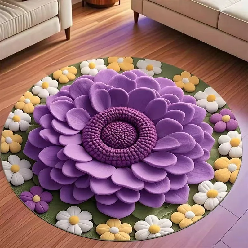 سجادة عباد الشمس ثلاثية الأبعاد ماصة غير قابلة للانزلاق سجادة أرضية لغرفة المعيشة وطاولة الشاي وغرفة النوم بجانب السرير ديكور المنزل