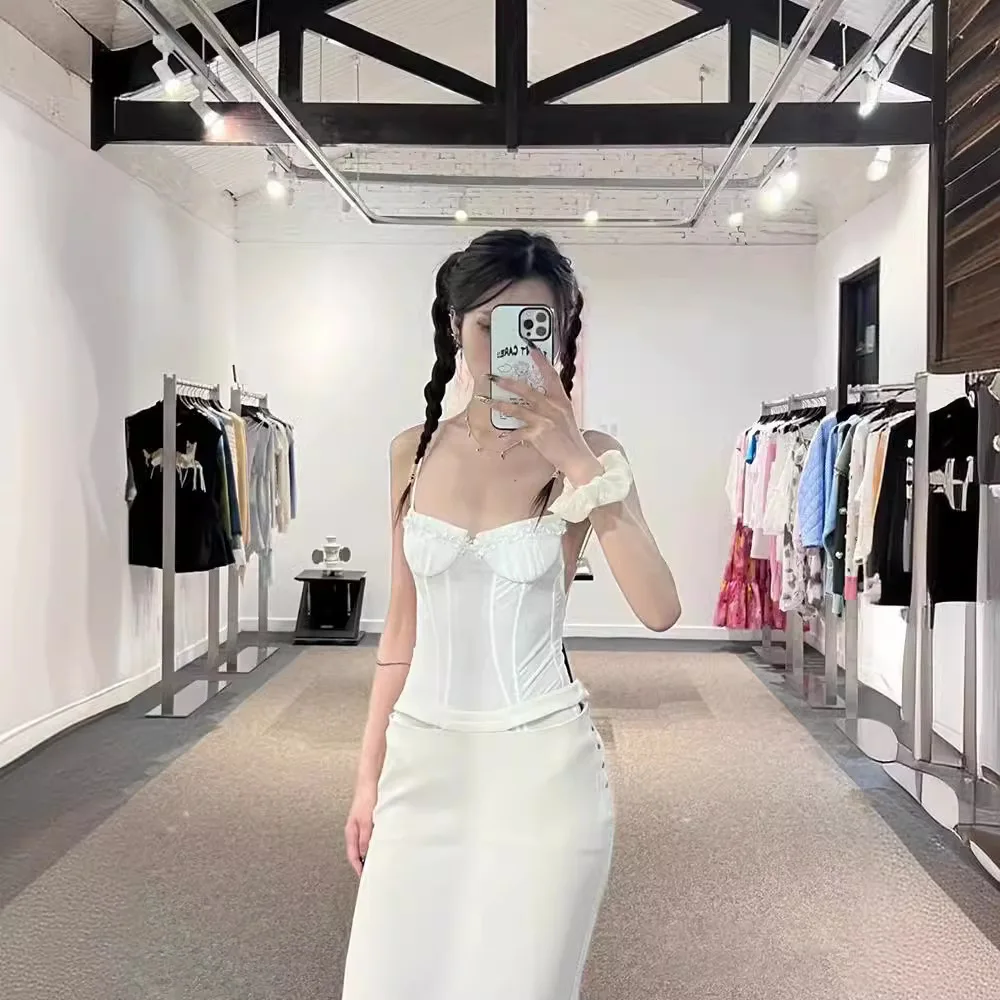 

customized women's adult fashion clothing sexy camisole jumpsuit corset open shoulder back strapless outerwear vest sexy costume