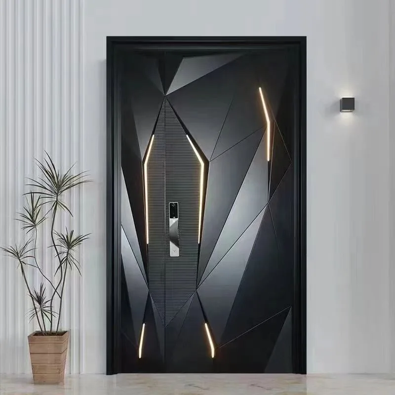 

French entrance door Cast aluminum mother and child door Self-built house Villa door
