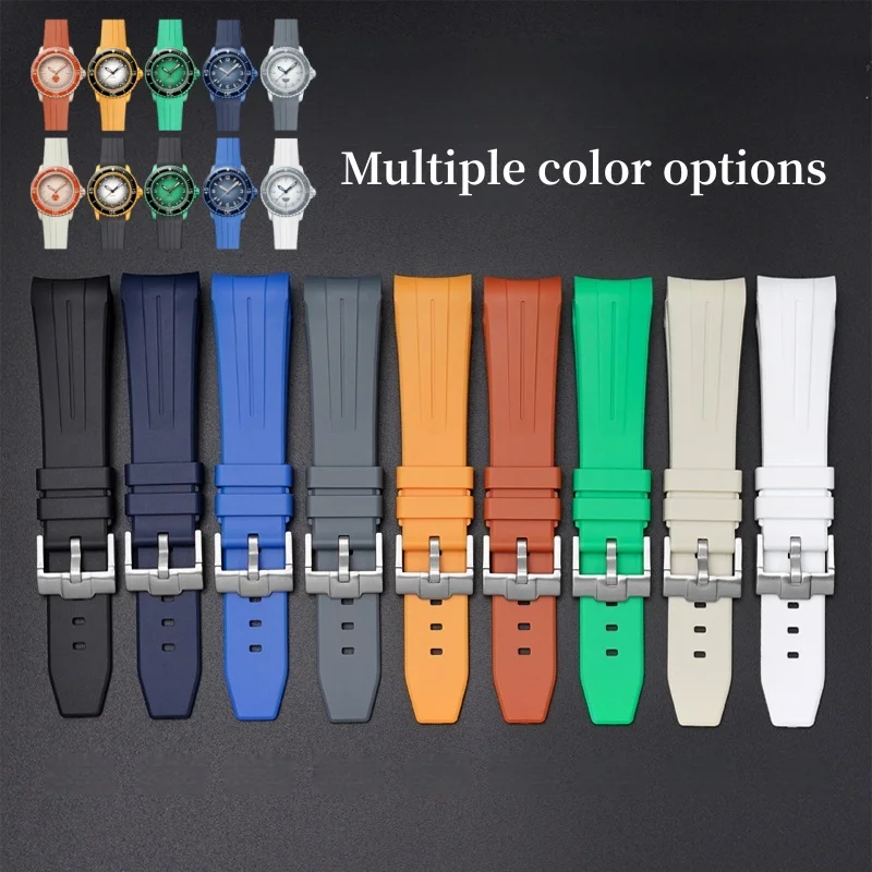 22mm Bracelet Waterproof Silicone Watch Strap For Swatch X Blancpain Fifty Fathoms Five Ocean Series TPU Rubber WatchBand