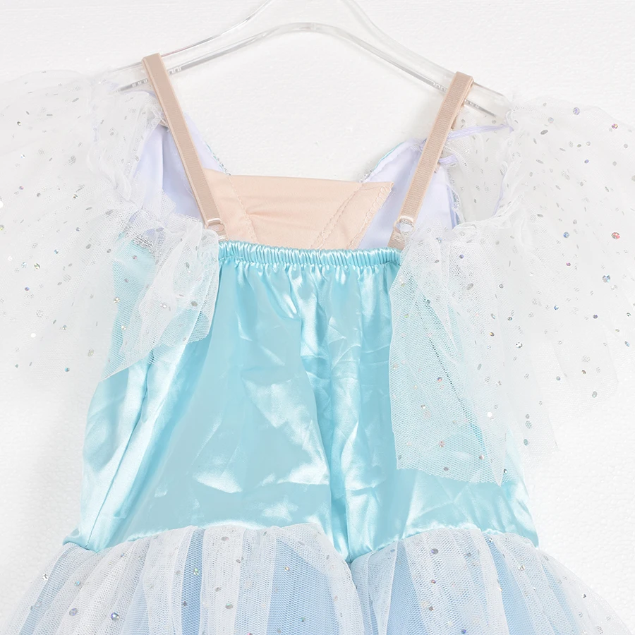 Nuova gonna da balletto per ragazze Costume da balletto professionale per bambini Performance Gonna TUTU Gonna a sbuffo da fata Garza lunga S