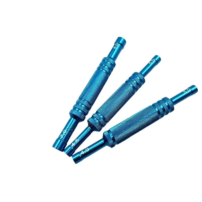 3 pçs/lote liga de alumínio 4/4.5/5/5.5/7/8.0mm cabeça dupla hexágono manga chave de fenda ferramenta chave sextavada para peças de carro rc