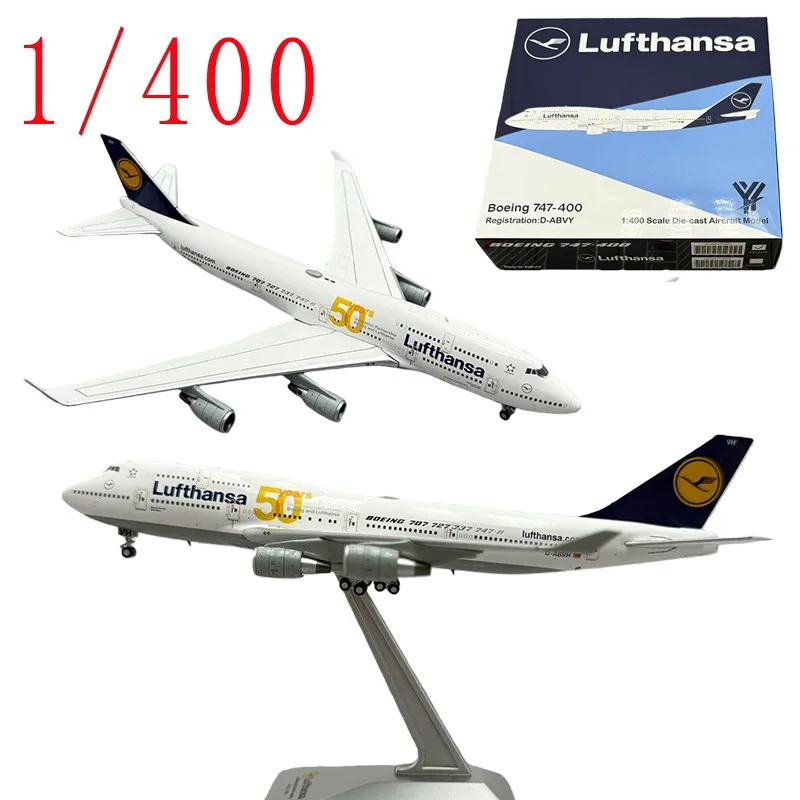

YY Wings Die-cast 1/400 Scale D-ABVH Lufthansa B747-400 Aircraft Model Alloy Passenger Aircraft Teaching Aid Model Ornament