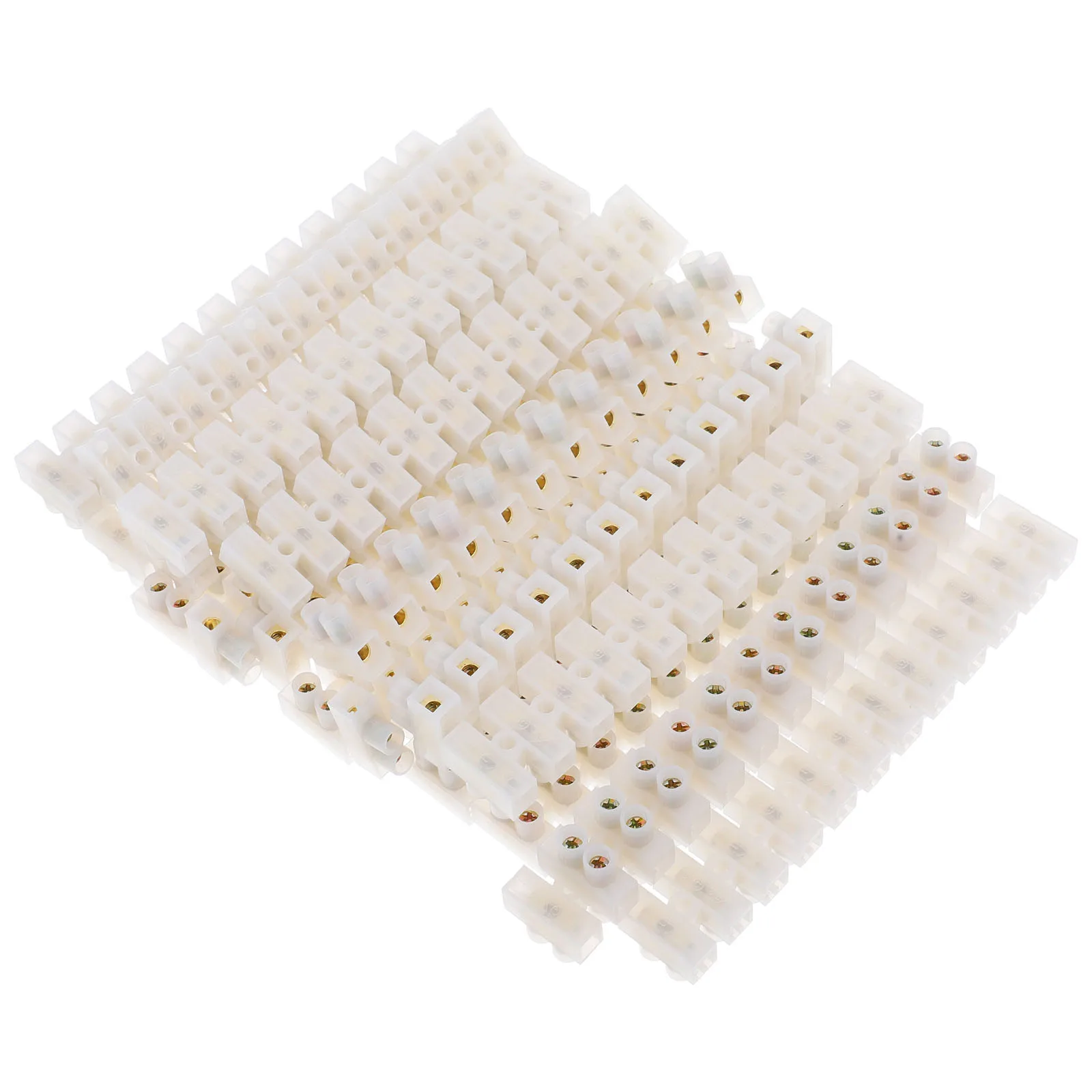 

20pcs 12Position Terminal Block Connector White Screw Electric Barrier Dual Distribution Household Plastic