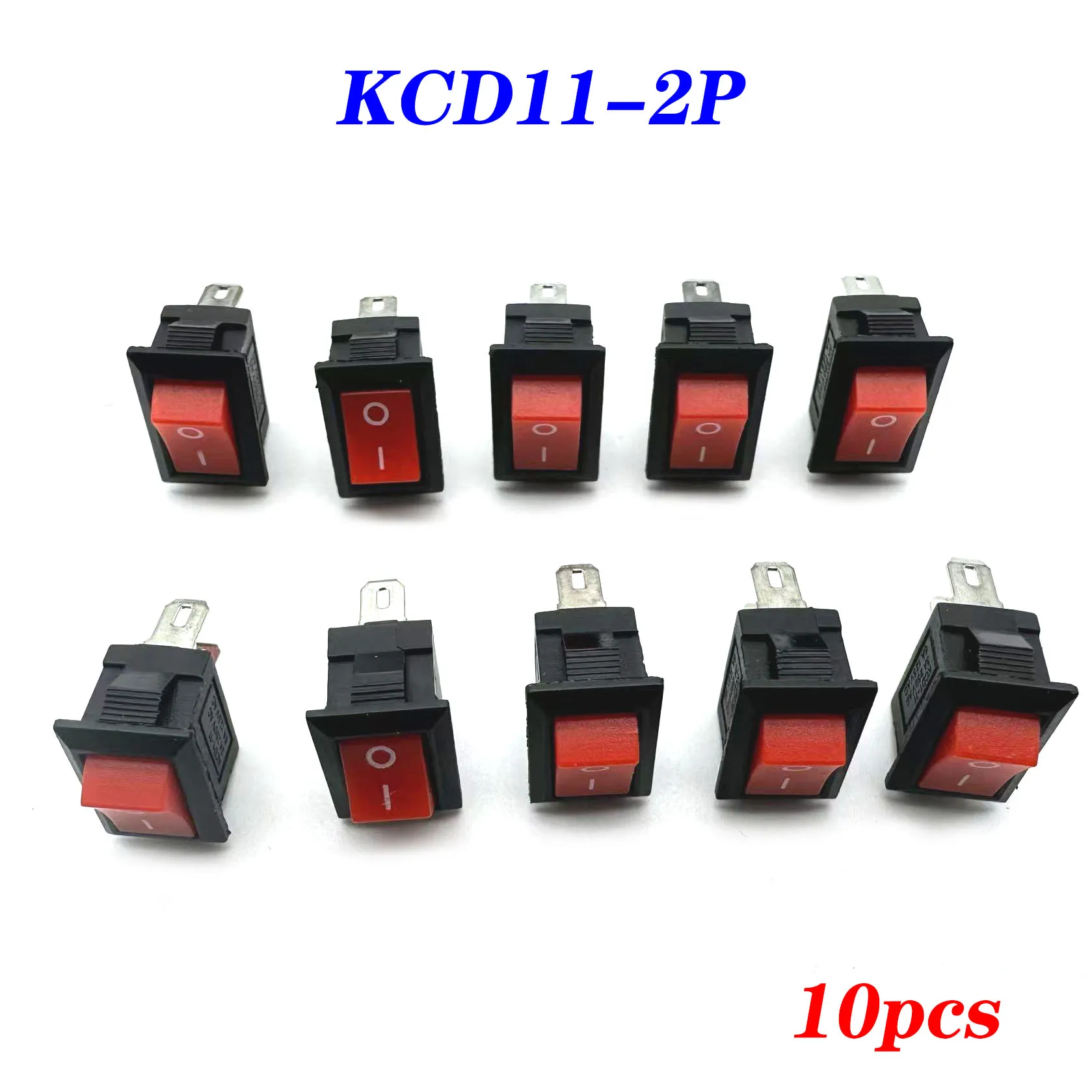 2pcs/5pcs/10Pcs KCD1/KCD11 2Pin10x15mm/15x21mm Mini Push Button Switch SPST3A250/6A250VAC Snap-in on/Off Boat RockerSwitch Red