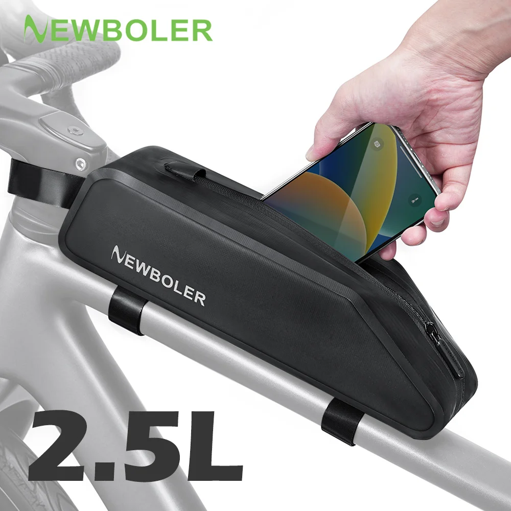 NEWBOLER 2.5L Bike Frame Front Tube Bag Bike Packing Pouch MTB Road Bike Tool Bag Cycling Top Tube Bag Bicycle Accessories