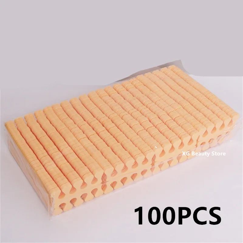 New 100/200pcs Beige Sponge Nail Polish Separators Finger Toe Separators Manicure Pedicure Nail Art Tool Feet Care Toe