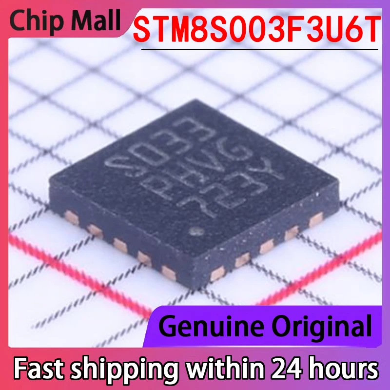

10 шт., новые оригинальные 8-битные микроконтроллеры STM8S003F3U6T, QFN20 (MCU/MPU/SOC)